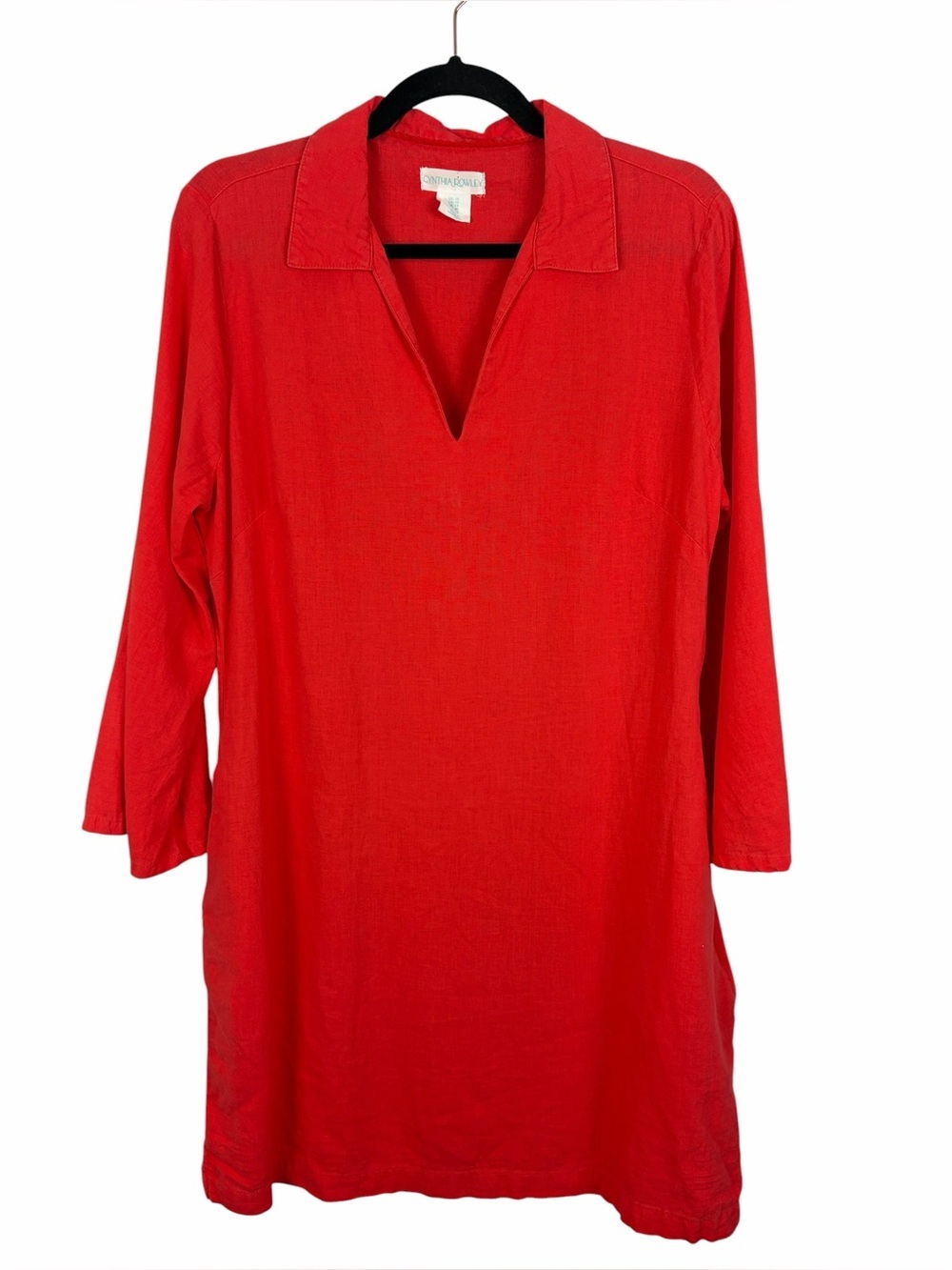 Cynthia Rowley Coral Linen Blend Tunic Dress Cover-Up Size 10